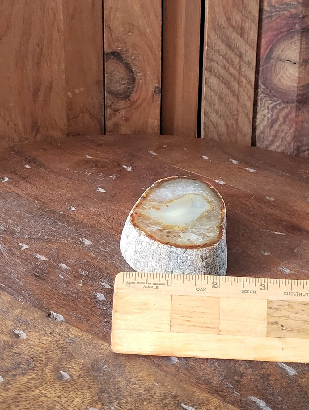 Polished Agate Geode Slice - Picture 8 of 13